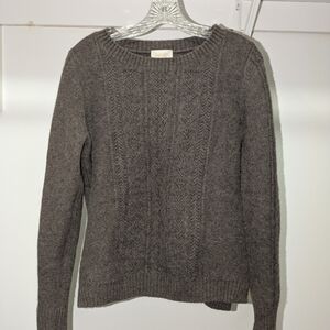 Women's Gray Cable Knit Sweater